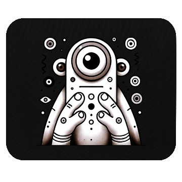 Discover Three-Eyed Alien Art • Quirky Sci-Fi Creature Mouse Pads
