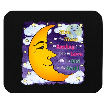 Discover Man in the Moon w Clouds Mouse Pads