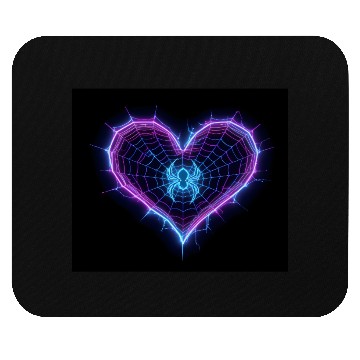 Discover Neon Spider‑Web Heart Mouse Pads