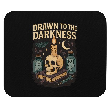 Discover Drawn to the Darkness Gothic Skull and Candle Mouse Pads
