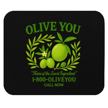 Discover Olive You Cute Vintage Pun Graphic Mouse Pads