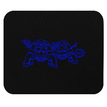 Discover 2 Turtles Conscience Team Devil Angel Evil Good Mouse Pads