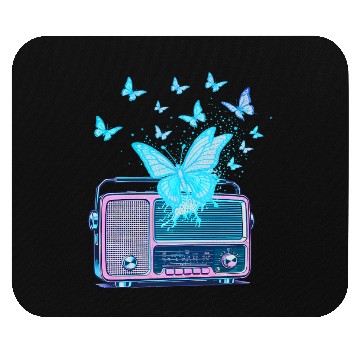Discover Radio Silence – Vintage Risograph Butterfly Waves Mouse Pads