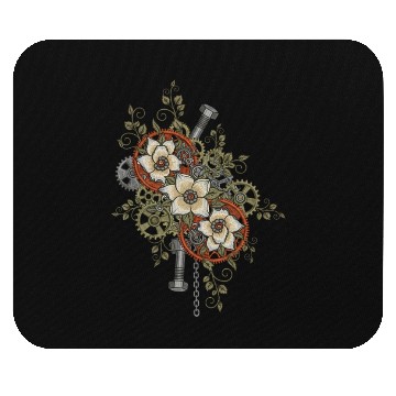 Discover Steampunk Floral Gears Mouse Pads