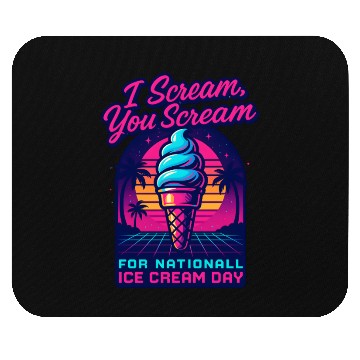 Discover Scream, You Scream National Ice Cream Day Retro Mouse Pads