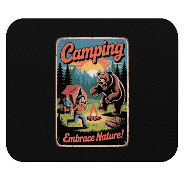 Discover Funny Camping Embrace Nature Mouse Pads
