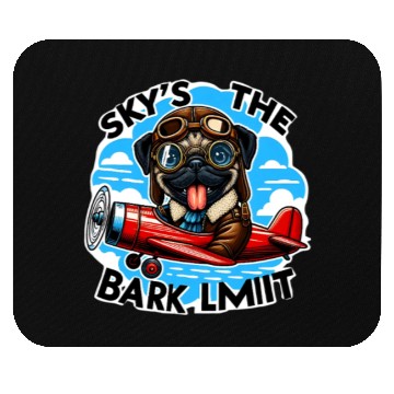 Discover Pug Pilot Bark Limit Cartoon Aviation Design Mouse Pads