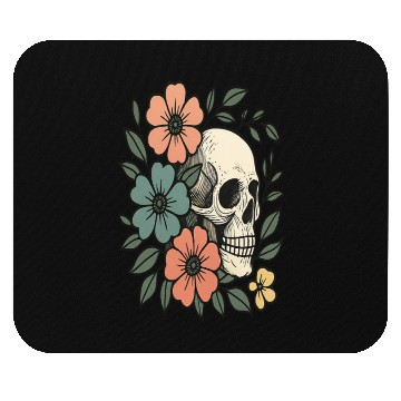 Discover Floral Skull Bloom Mouse Pads