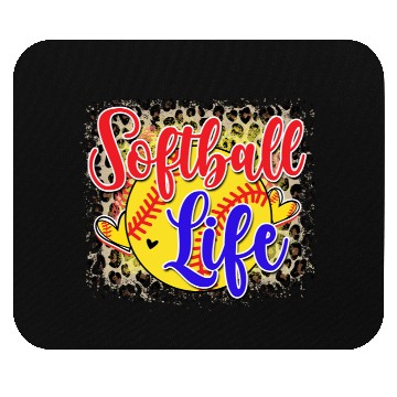 Discover Softball Life Leopard Print Grunge Mouse Pads