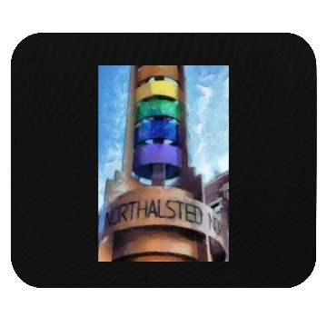 Discover Legacy LGBTQ Rainbow Pylon Chicago Landmark Art Mouse Pads