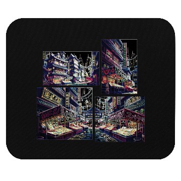 Discover Where Tradition Meets Neons Twilight Mouse Pads