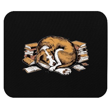 Discover Cozy Bookworm Dog Owner Relaxation Design Mouse Pads
