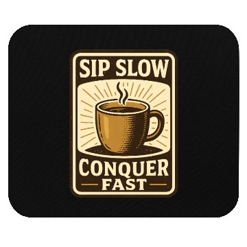Discover Slow Sip Conquer Fast Coffee Art Mouse Pads