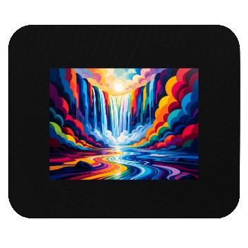 Discover Vibrant Rainbow Waterfall & River Mouse Pads