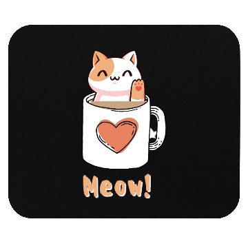 Discover Fluffy kitty tea for women Mouse Pads
