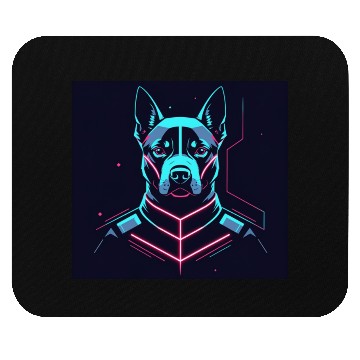 Discover Cyberpunk Neon Dog – Futuristic Tech Pet Design Mouse Pads