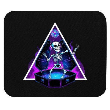 Discover Neon Dancing Skeleton in Coffin Mouse Pads