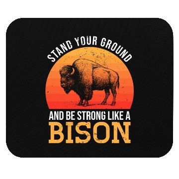 Discover Bison - Retro Sunset Mouse Pads