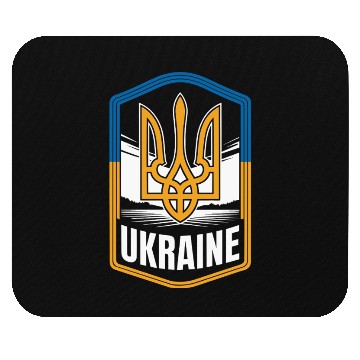 Discover Ukraine Shield Badge Trident Emblem Ukrainian Mouse Pads