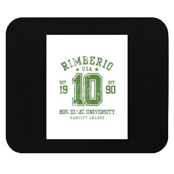 Discover Green Grunge Number 10 Varsity Mouse Pads Design