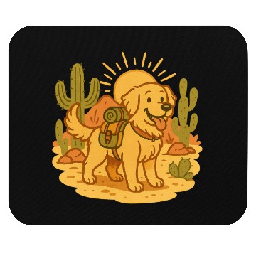 Discover Golden Retriever Desert Hike Mouse Pads