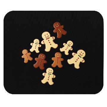 Discover Gingerbread Man Cookie Christmas Mouse Pads