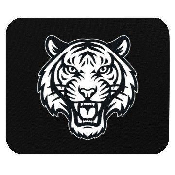 Discover Black and White Tiger Face Mouse Pads