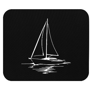 Discover Classic Sailboat Outline Mouse Pads