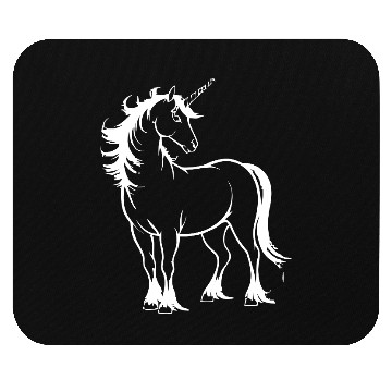Discover Majestic Unicorn Outline Mouse Pads