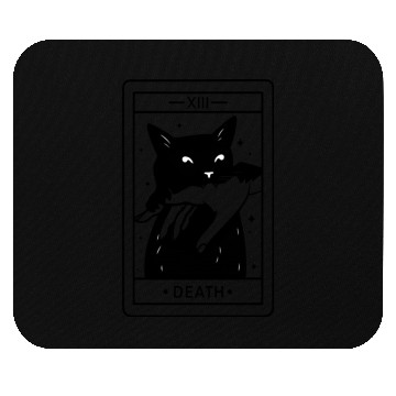 Discover Tarot Card Black Cat Bite Mouse Pads
