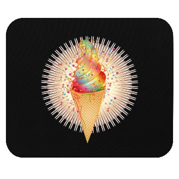 Discover Artfully decorated ice cream in a waffle cone Mouse Pads