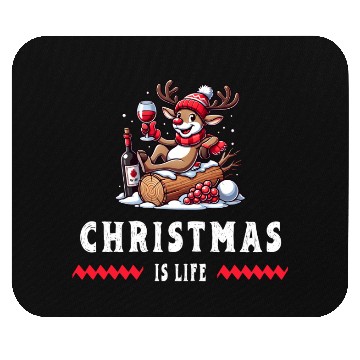 Discover Reindeer With Wine - Christmas Vibes Mouse Pads
