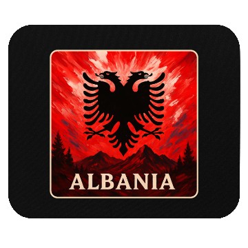 Discover Albania Double Eagle Design Mouse Pads