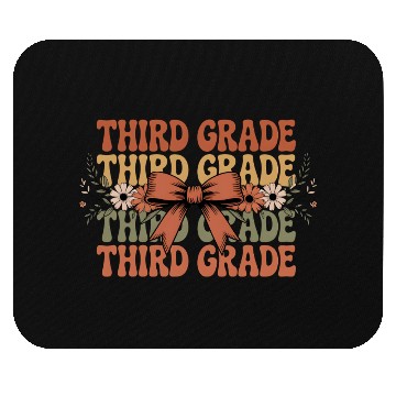 Discover Third Grade Boho Bow Retro Floral Back to School Mouse Pads