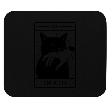 Discover Death Tarot Cat, Funny Dark Humor, Occult Mouse Pads