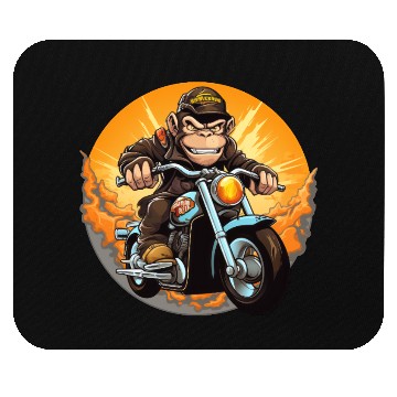 Discover Monkey Motorcycle / Motorcyclist Monkey Mouse Pads