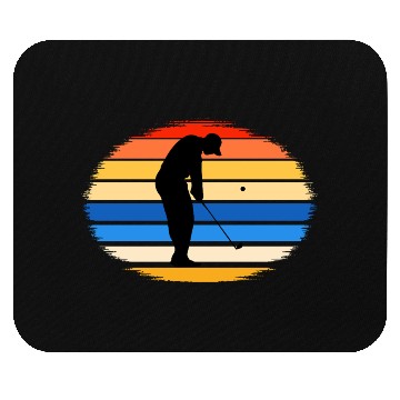 Discover Retro Style Golf Player Silhouette Golf Lover Mouse Pads