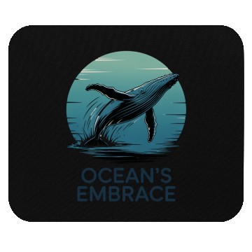 Discover Ocean’s Embrace – Majestic Whale Retro Ocean Mouse Pads