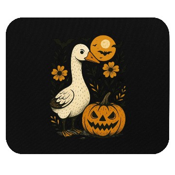 Discover Goose Halloween Fall Silly Goose Boho Flower Mouse Pads