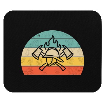 Discover Firefighter Design Helmet and Axes Mouse Pads