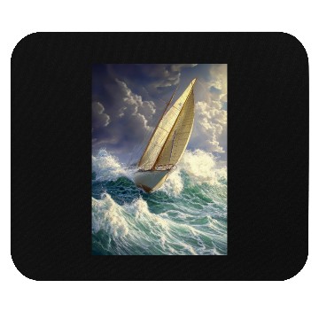 Discover Wild Sailing Through the Storm Mouse Pads