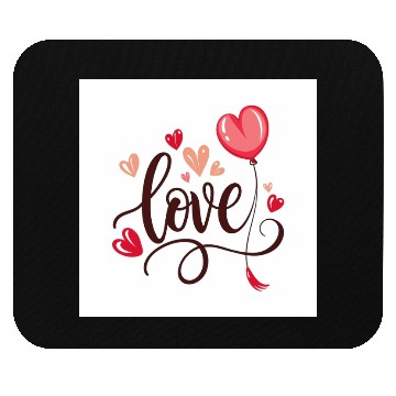 Discover heart shaped balloon with word love Mouse Pads