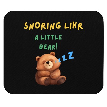 Discover Cute Snoring Bear Graphic Design Mouse Pads