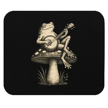 Discover Folk Toadstool Jam | Banjo Frog Cottagecore Art Mouse Pads