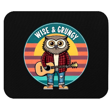 Discover Wise Grungy Owl Grunge Retro 90s. Mouse Pads