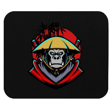 Discover monkey samurai and bamboo sticks Mouse Pads