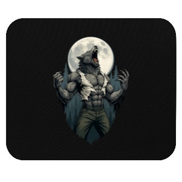 Discover Howl of the Alpha – Werewolf Under the Moon Mouse Pads