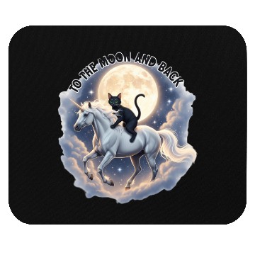 Discover To the Moon and Back Cat Unicorn Fantasy Magic Cat Mouse Pads