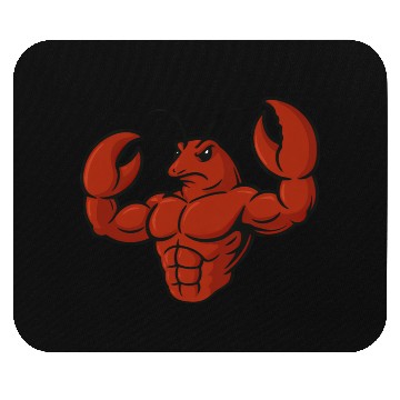 Discover Crab lobster fitness workout cartoon strong biceps Mouse Pads