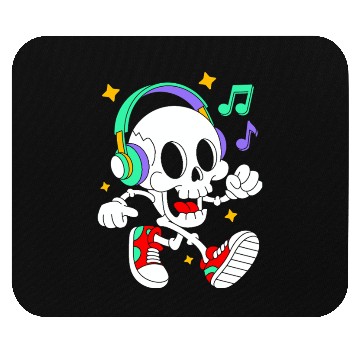 Discover Music Loving Skeleton with Headphones Mouse Pads